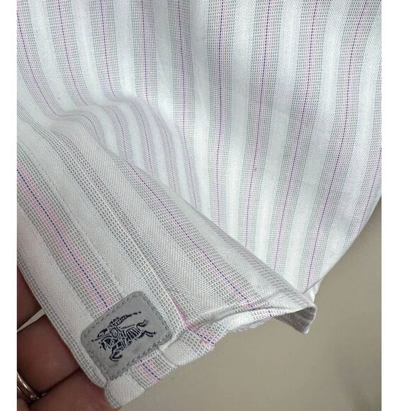 Burberry Purple Stripe French Cuff Button Down Shirt Men's Sz. 16-41 - Picture 3 of 8
